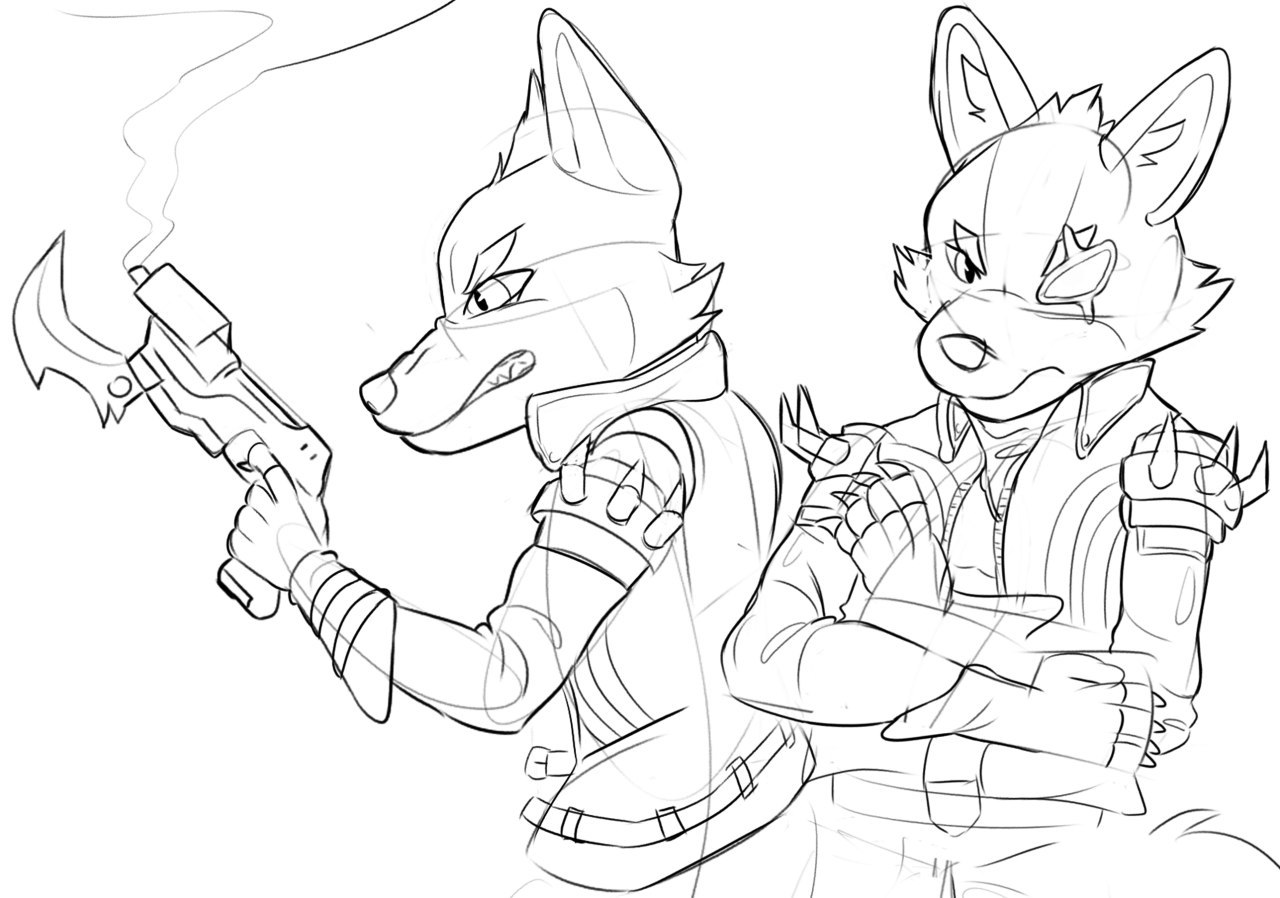 fanart of wolf from starfox